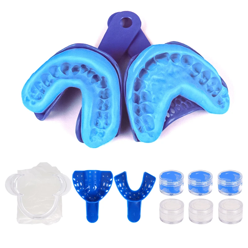 

1set Dental Impression Material Kit Putty Molding Kit Dentist Clinic Use Silicone Putty Dental Impression Tray Oral Imprint Tool