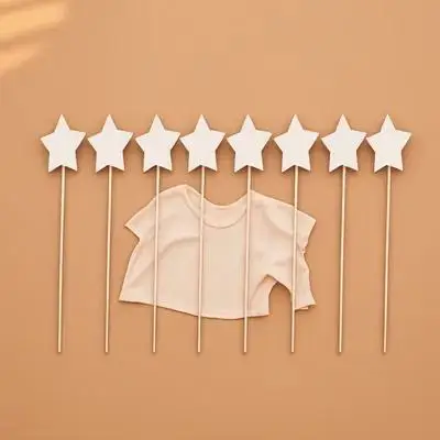 8 قطعة لعبة رسم عصا الجنية DIY الصولجانات الخشبية للأطفال اليد اللوحة الحرفية مجموعة الأميرة زي الدعائم التعليمية هدية عيد الميلاد