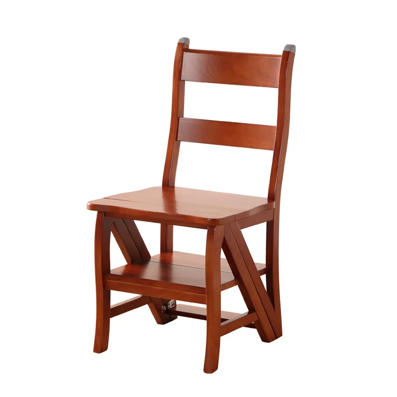 Household solid wood multi functional dining chair folding