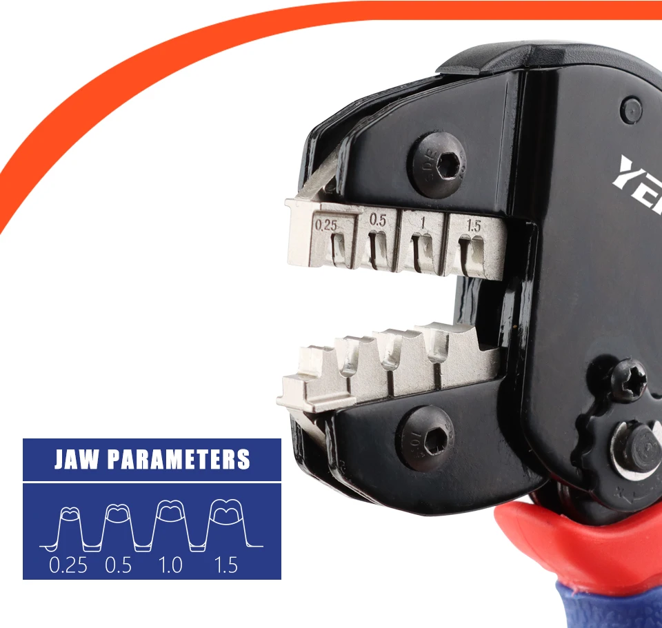 XH2.54/SM2.54/2.8/4.8/6,3 Terminals Crimp Mini Zangen YM-58BS 0,25-1,5 mm²/23-16AWG ratsche YEFYM Elektrische Werkzeuge 175mm – Detail 4