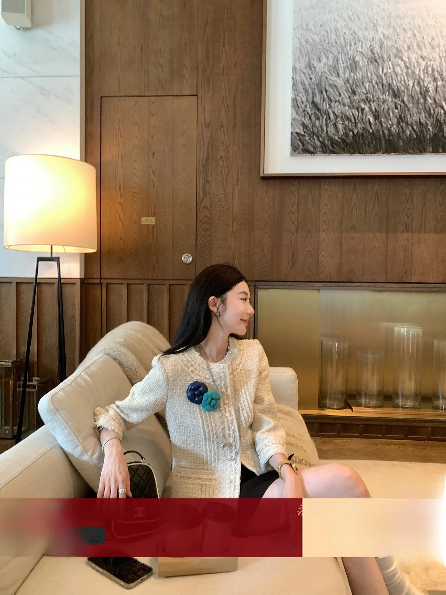 

Ele ort Coat Jaet Women's Autumn Faion Retro round Ne Tweed Outerwear Warm Polyester Wool Blend Long Sve Top