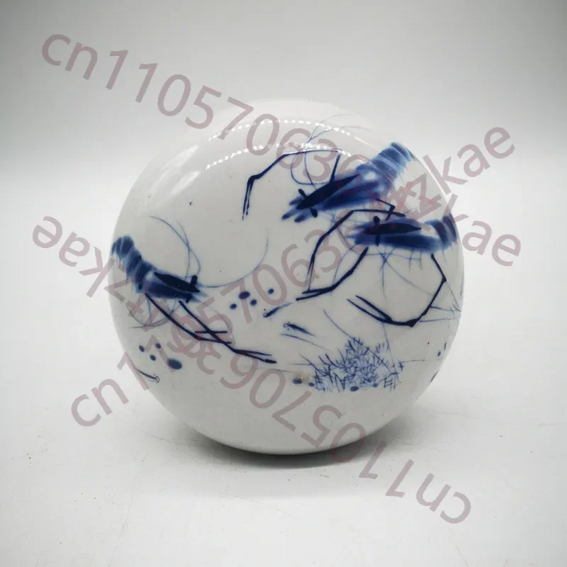 Collection Chinese Blue and White Porcelain Rouge Powder Box Calligraphy Inkbox
