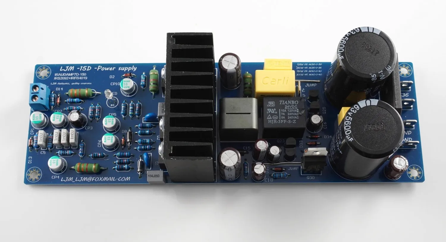 

L15D IRS2092 IRFB4019 300W 4R Mono Digital Audio Amplifier Board with Power protection Finished