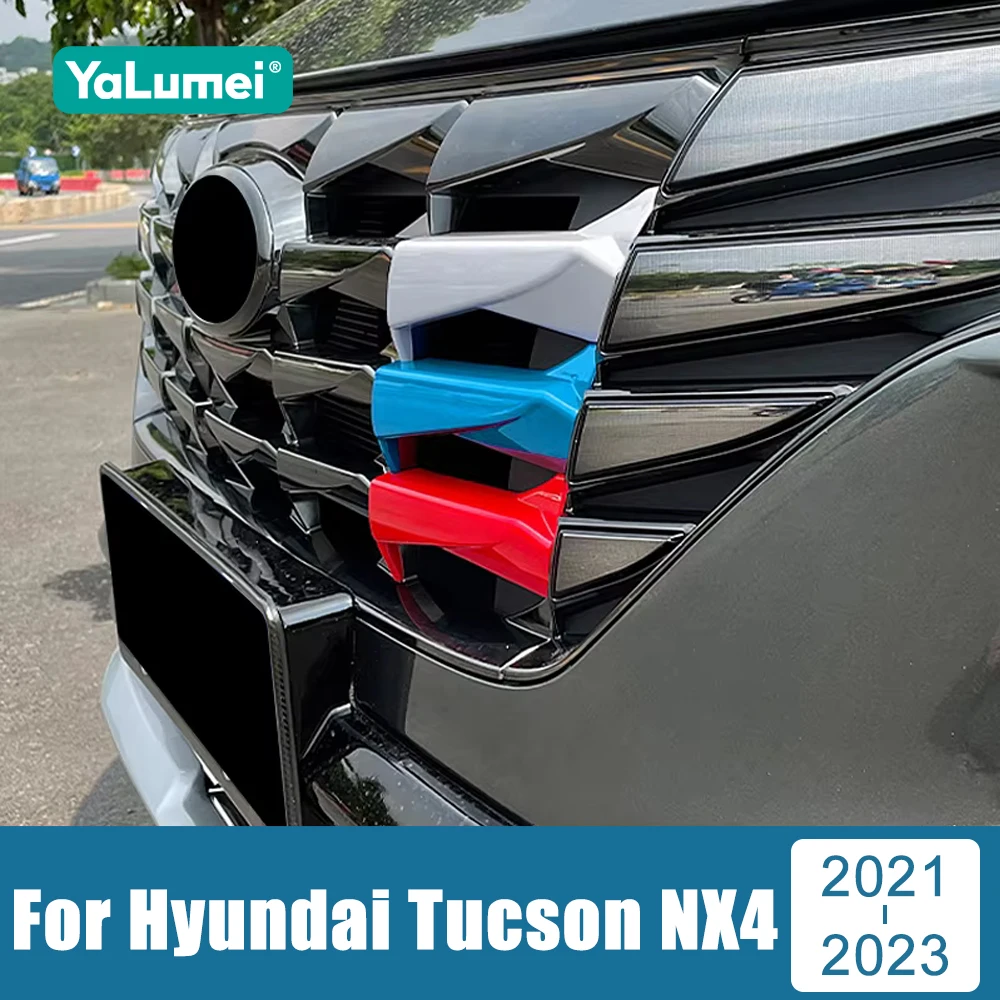 

For Hyundai Tucson NX4 2021 2022 2023 Car-Styling Front Grilles Trim Sport Strips Cover ABS Personality Decoration Accessories