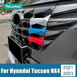For Hyundai Tucson NX4 2021 2022 2023 Car-Styling Front Grilles Trim Sport Strips Cover ABS Personality Decoration Accessories