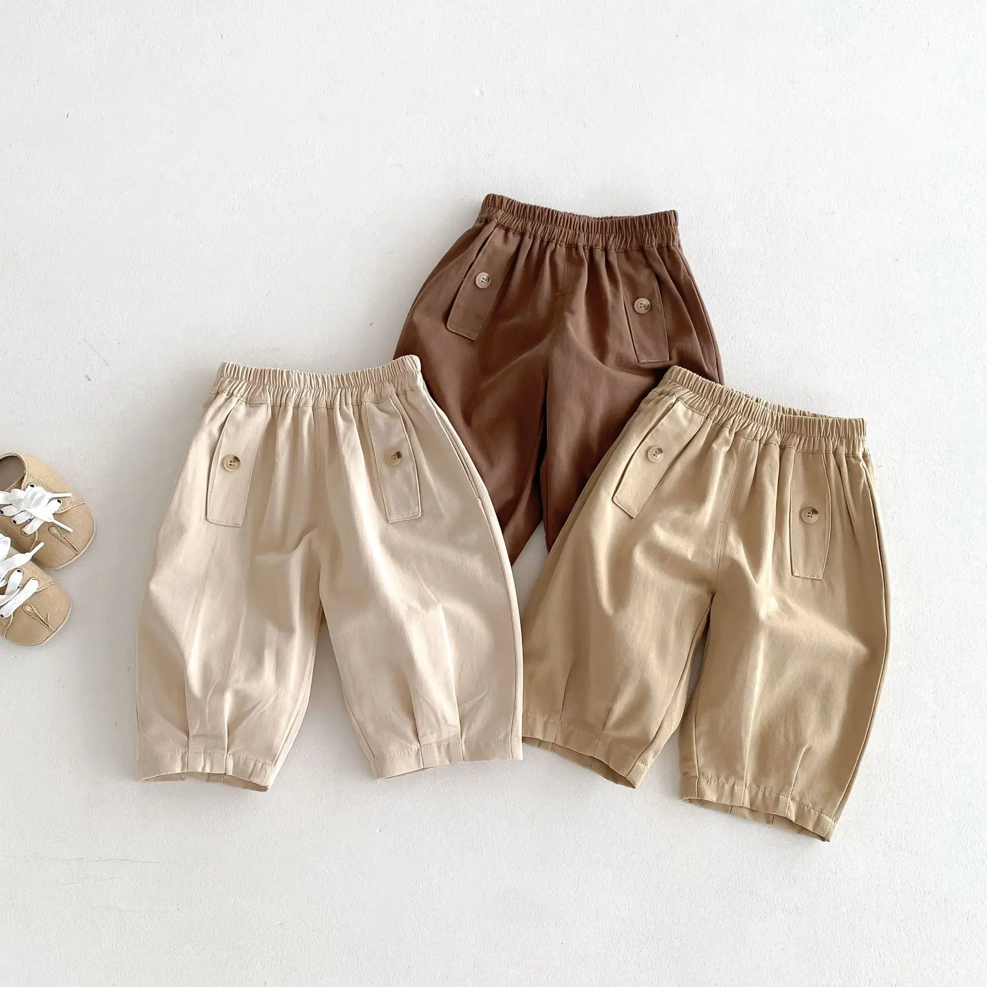 

Children's solid color casual pants 0-5 years old spring children's clothing boys simple Korean version trousers