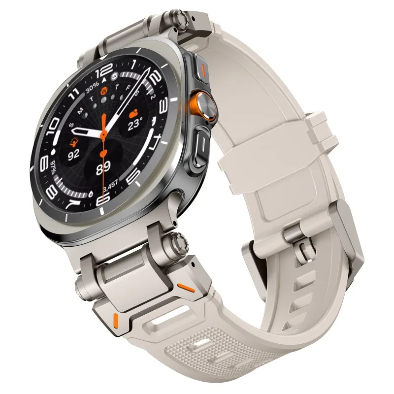 

Men's Stainless Steel Watch Band for Samsung Galaxy Watch7 Ultra 47mm TPU Metal Connector Fashion Designer Replacement Strap