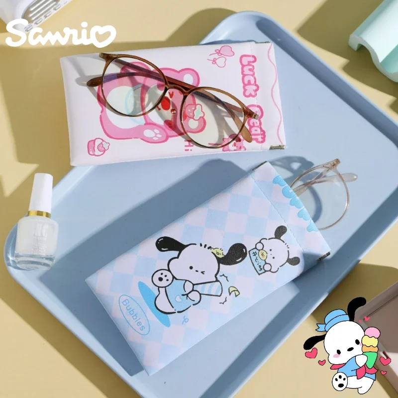 Sanrio Creative กระสุนแว่นตากระเป๋าแบบพกพารูปการ์ตูนแว่นตากันแดดอัตโนมัติเก็บปิดฝาครอบป้องกันของขวัญนักเรียน