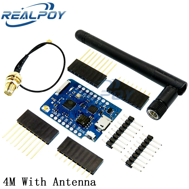 WEMOS D1 Mini Pro 4M 16M Bytes Externer Antennenanschluss NodeMCU-basierter ESP8266 ESP-8266EX CP2104 WIFI-Entwicklungsboard Micro