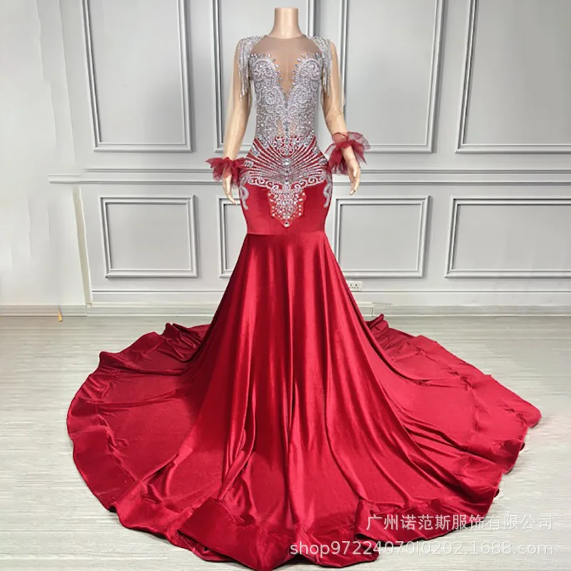 فستان الخطوبة والولائم نخب جوقة مضيفة مسابقة الأغنية الحمراء موصل كوكتيل حفلة سهرة فستان فيستدوس دي نوش أنيق