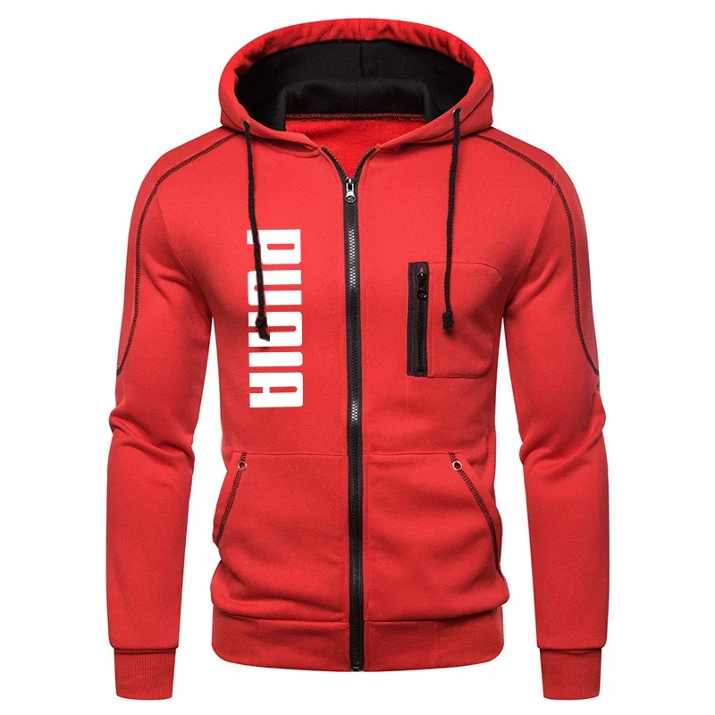 

Mens Jacket Clothing Print Fashion Warm Fleece Zipper Hooded Coat Casual Hot Sweatshirt Winter Daily Jogging Versatile Tops 2024