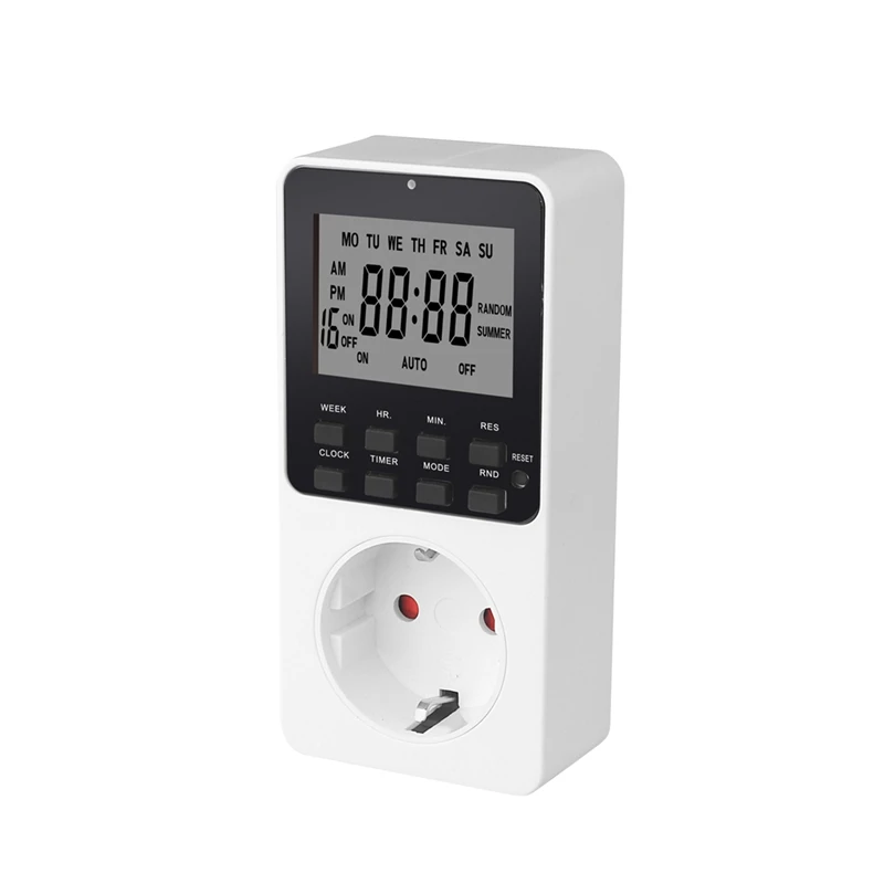 Y51A-電子デジタルタイムスイッチキッチンタイムソケットコンセント230V 7日間12/24時間プログラム可能なタイミングEUプラグ