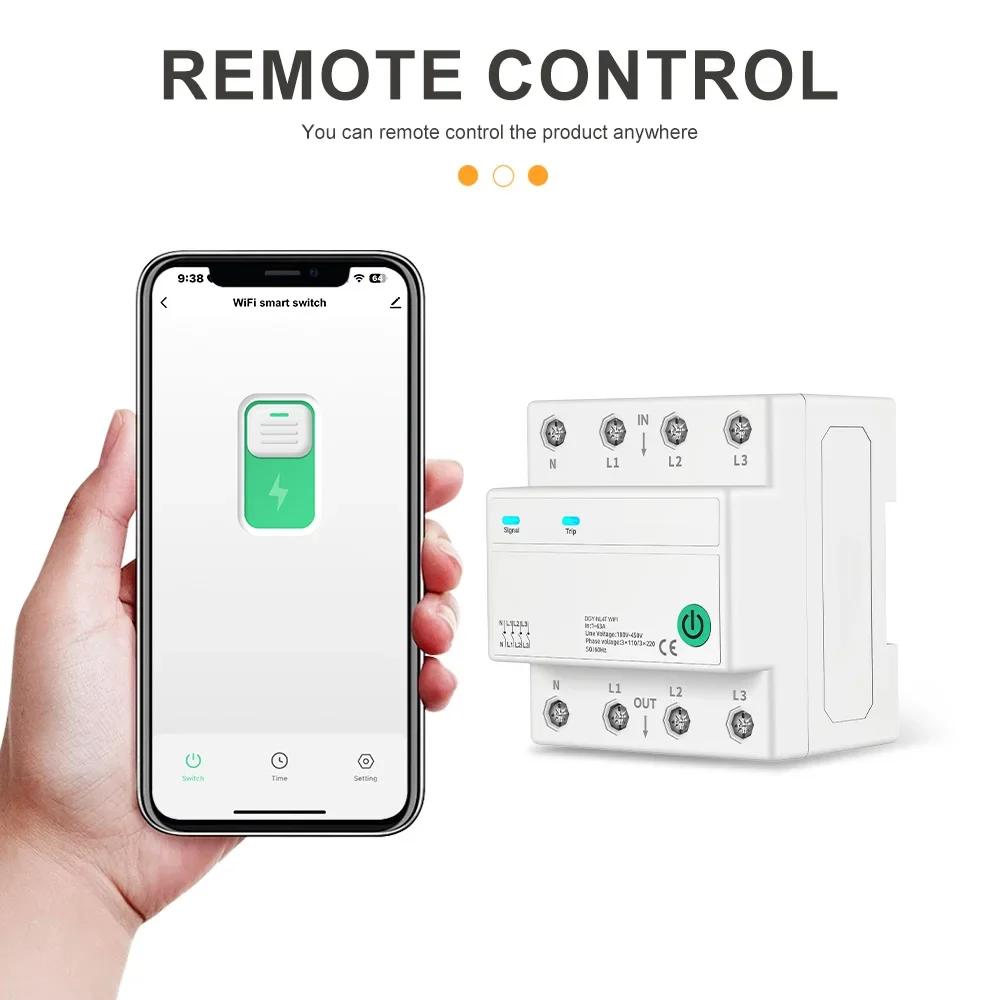 DIYGO 3P+N 4P WiFi Smart-Schutzschalter 1-63A ACTuya APP Fernbedienung Timer Relais Status Alexa Google Sprachsteuerung DIN-Schiene MCB – Detail 5