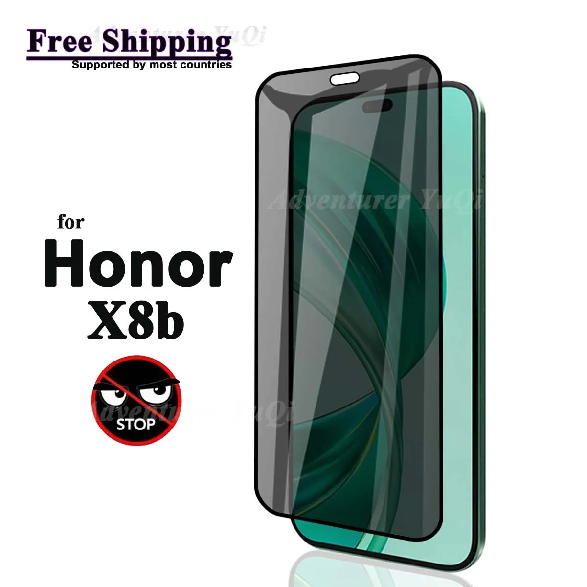 Anti Spy Screen Protector For Honor X8b Tempered Glass Privacy Anti Peep Scratch 9H Case Friendly High Aluminum