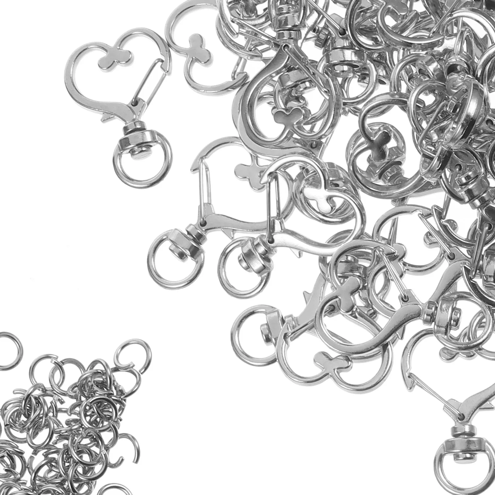 

50 Pcs Key Chain Holder Keychains Spring Hanging Decoration Heart Keyring Clip Women's