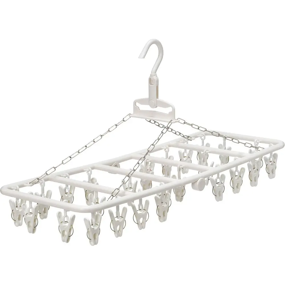 

Laundry Drying Hanger with 26 Pinches, White, Indoor Use, 8.3x19.3x3.1 inches