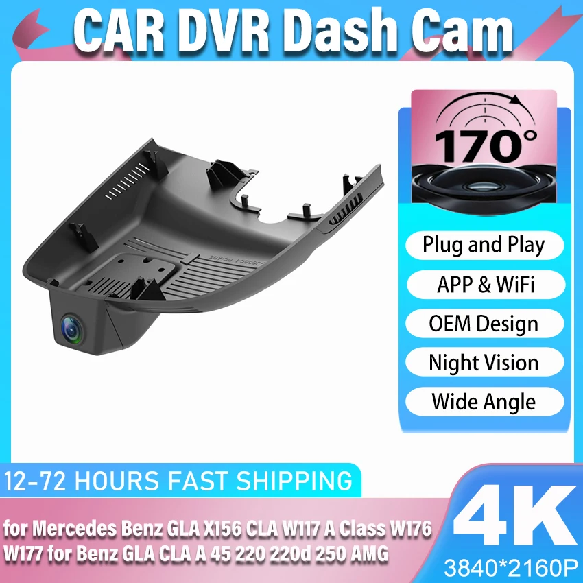 Front And Rear Cam Wifi Dash Cam for Mercedes Benz GLA X156 CLA W117 A Class W176 W177 for Benz GLA CLA A 45 220 220d 250 AMG