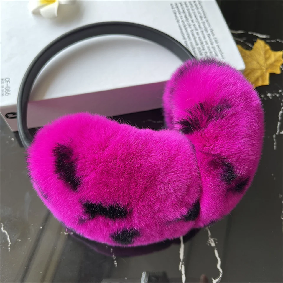 Natural 100% Rex Rabbit Fur Earmuffs Fashion Women Warm Russia Winter Real Fur Earmuffs Children Ear Cover fur Earlap Girl