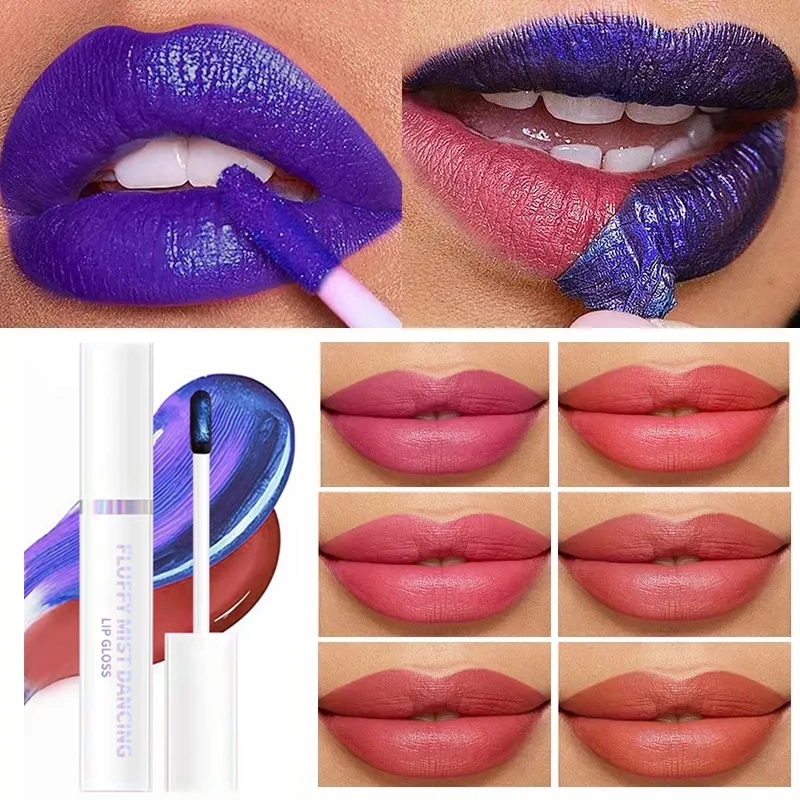 Rossetto colorato a lunga durata e impermeabile |   Ricco bordeaux, viola vibrante e sfumature blu | Trucco quotidiano | Labbro vibrante