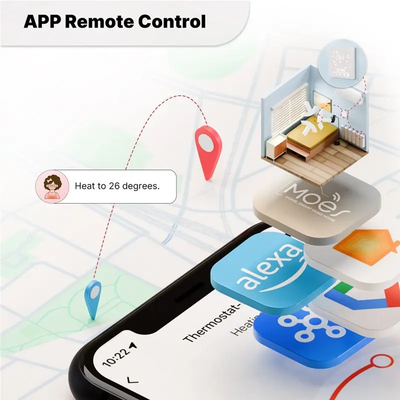 DT17 Tuya WiFi for Matter Smart Thermostat, Boiler Heating Temperature Controller, APP Remote & Alexa Voice Control, Weekly