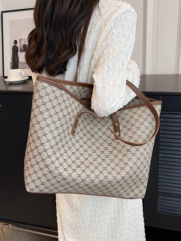 Vintage Large Capacity Casual Totes Women Handbags and Purses 2023 New Brand Designer Shoulder Bag shopping High Quality