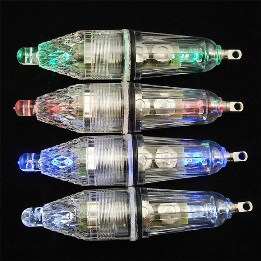 10Pcs/lot 12cm Deep Drop Underwater Fish Attracting Lure LED Fishing Flash Light Bait