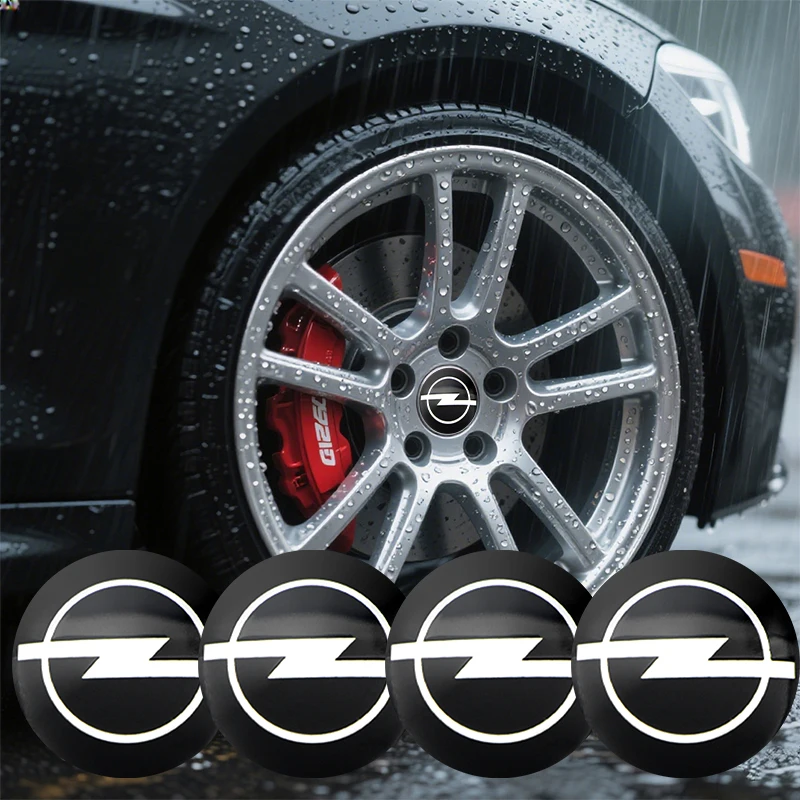 4pcs 56mm Flexible Fit Wheel Center Caps-3M Adhesive Metal Stickers Compatible For Opel Insignia Astra Antara Meriva Zafira H G