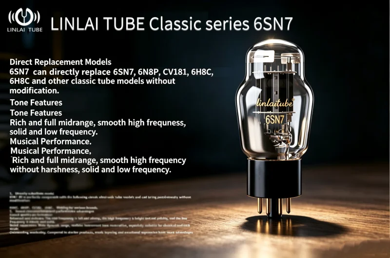 LINLAI 6SN7 Vakuumröhre, Ersatz für 5692 VT231 CV181 6F8G 6N8P 6H8C 6SN7GT für Hi-Fi-Audioverstärker & DIY-Matching – Detail 3