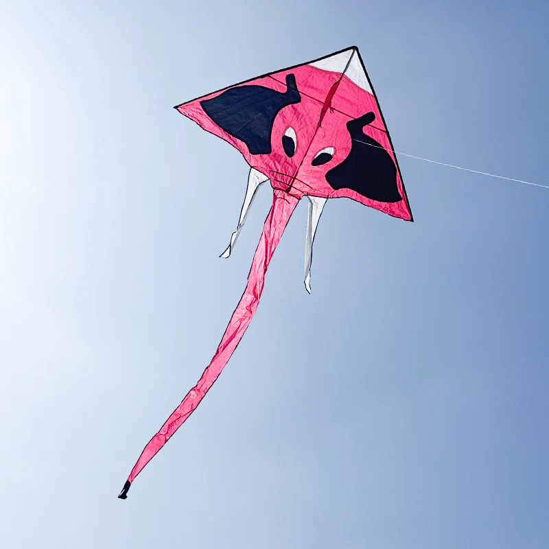 Paradise Bird 1.6m Elephant kite with 100m Handle Line & 2.8m Tail Outdoor Fun Animal Kite Gift for Children Outdoor Sport