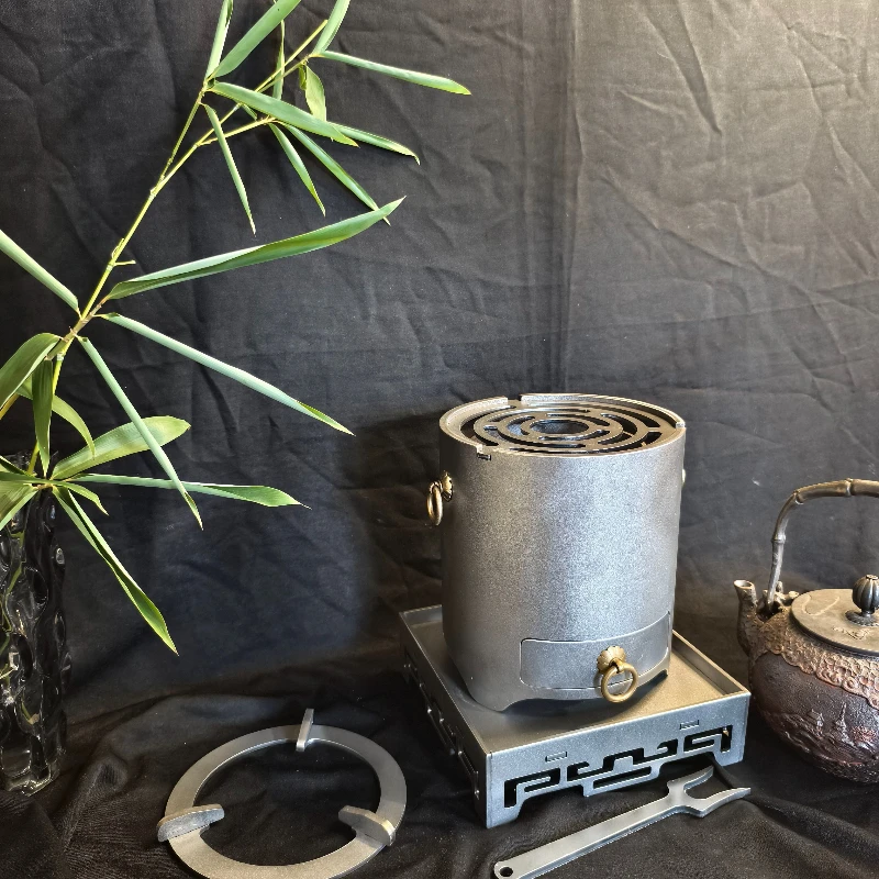 Small Round Steel Tea Stove Multifunctional Lamp Stove Heat Resistant Outdoor Stoves Durable Easy Cleaning Camp Cooking Supply