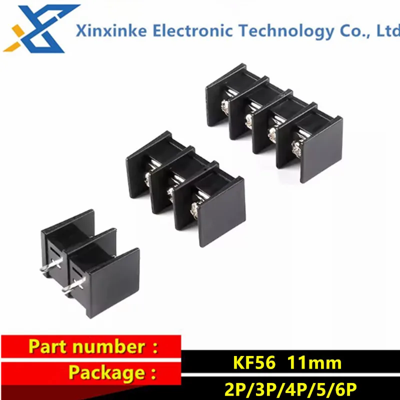 5PCS KF65 Rail-style Terminal Block Black Middle Terminal  2P/3P/4P/5/6P/7P/8/9/10P 11mm  300V 20A Fence-like Connector Terminal