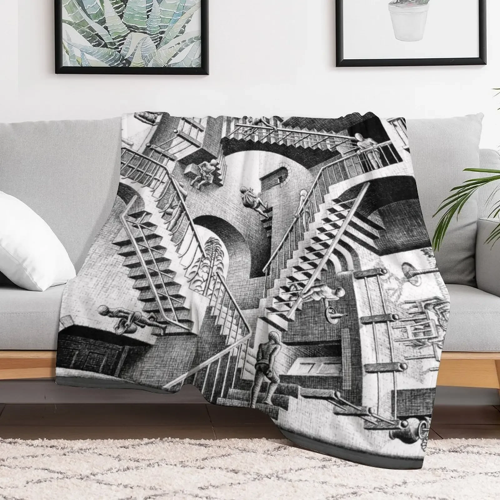 Escher Staircases Throw Blanket Air Conditioner Soft Blanket for Office Home