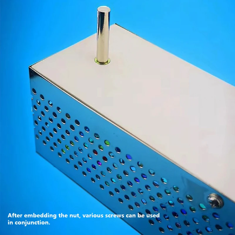 Porcas de metal com dentes externos internos para sinais de publicidade Porcas embutidas em PVC para sinais iluminados