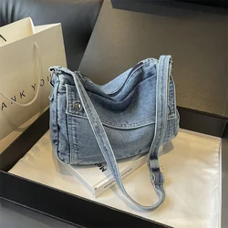Cowboy Zipper Hasp 2024 Hot Selling Crossbody Bag Solid Color Simple Fashion Shoulder Bag Soft Versatile Large Capacity Handbag