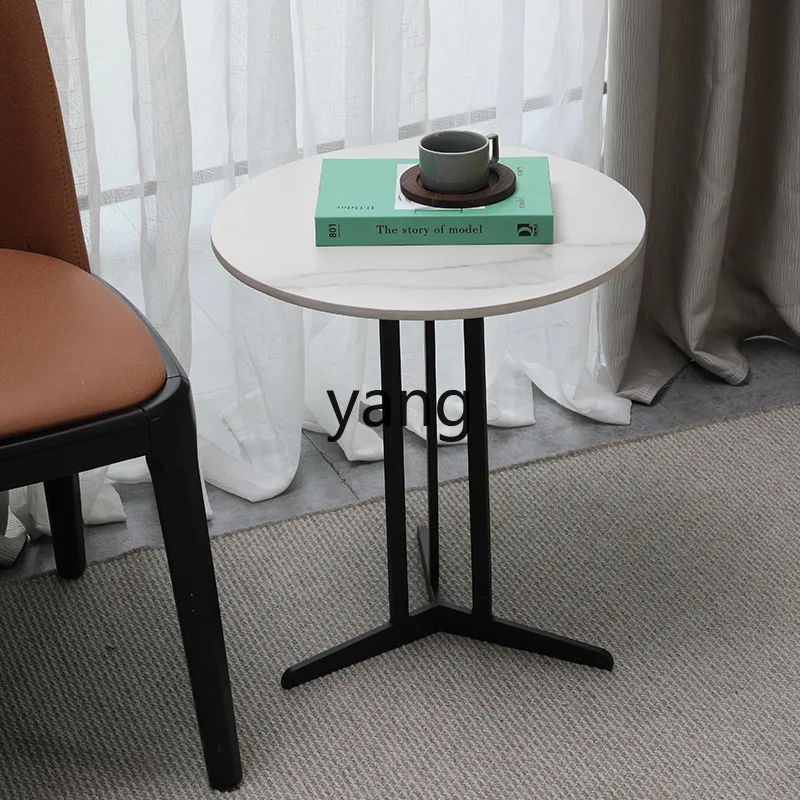 LMM household light luxury marble simple corner table round leisure creative small round table