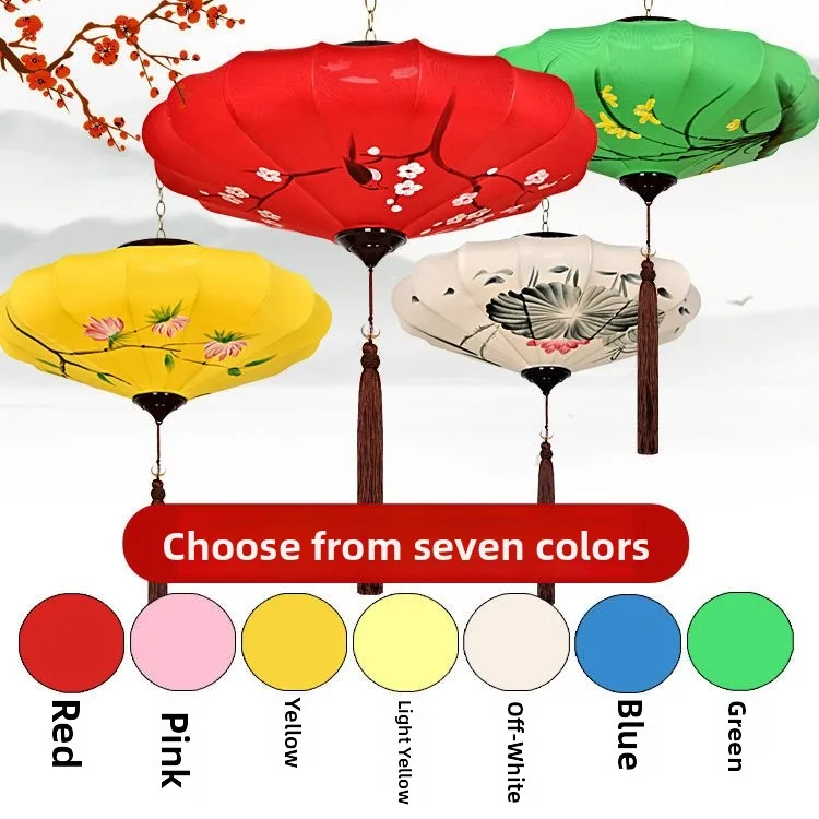 

Уличный водонепроницаемый тканевый фонарь-«летающая тарелка» с ручной росписью, классический абажур, декоративное освещение для создания атмосферы