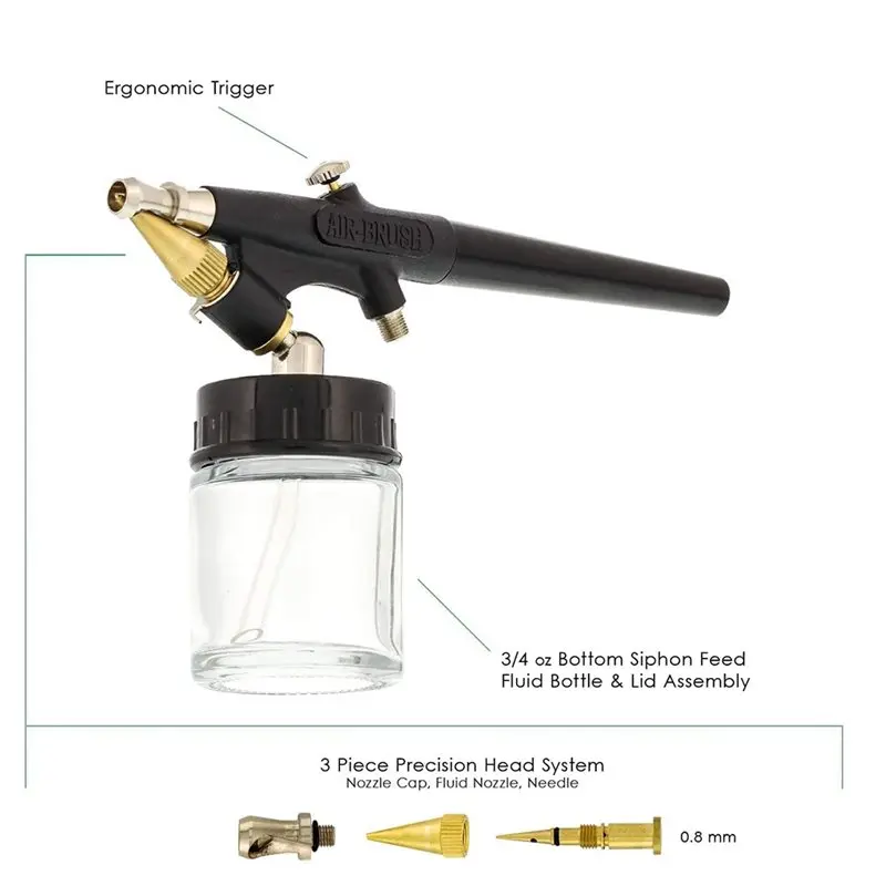 A59Z-Art Painting Airbrush Single-Action External Mix Siphon Feed Spraying Paint Mini Airbrush
