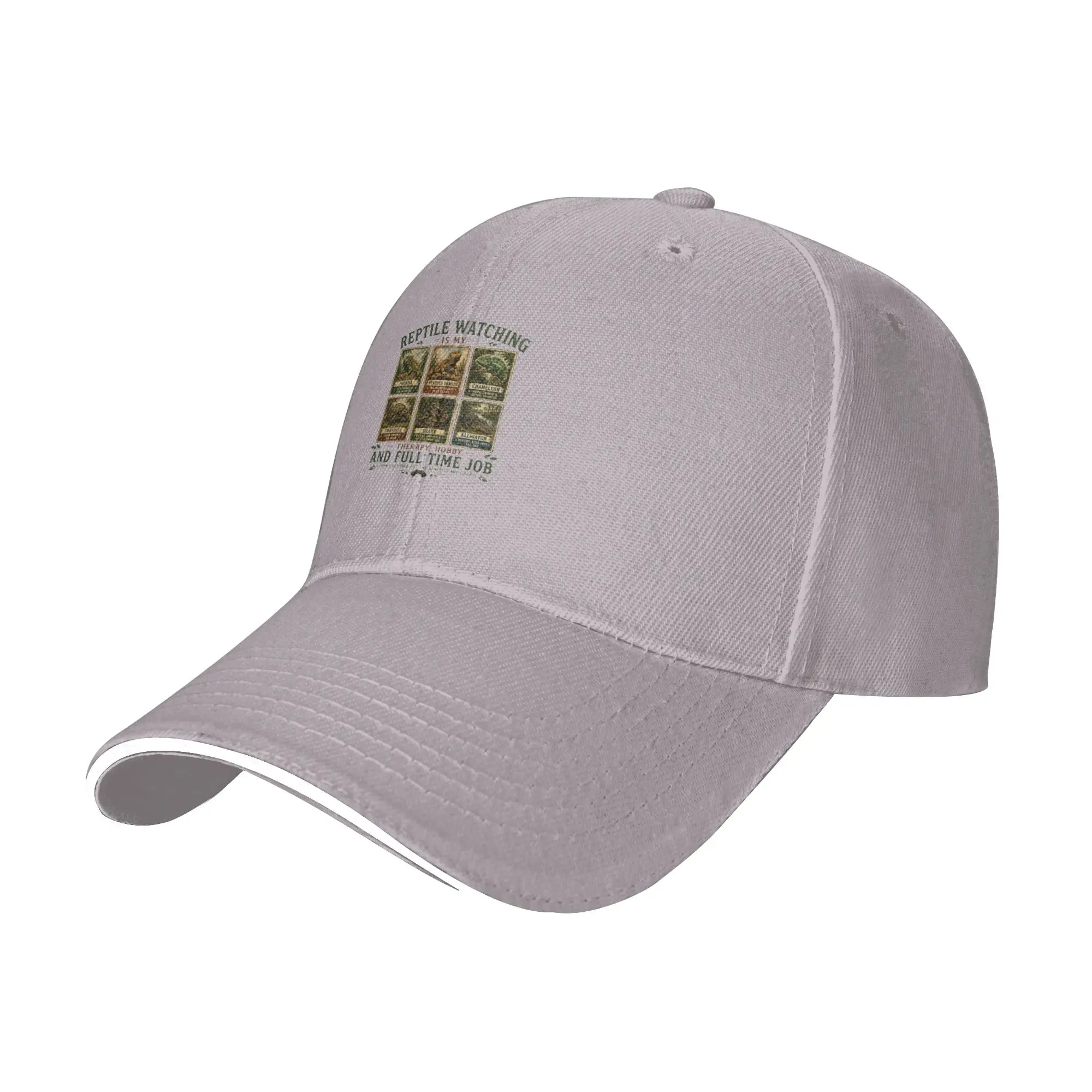 Hot Sale Funny Reptile Watching Therapy Vintage Herpetology Field Guide Baseball Cap  Stylish Cap Male  Airport Travel Cap Male