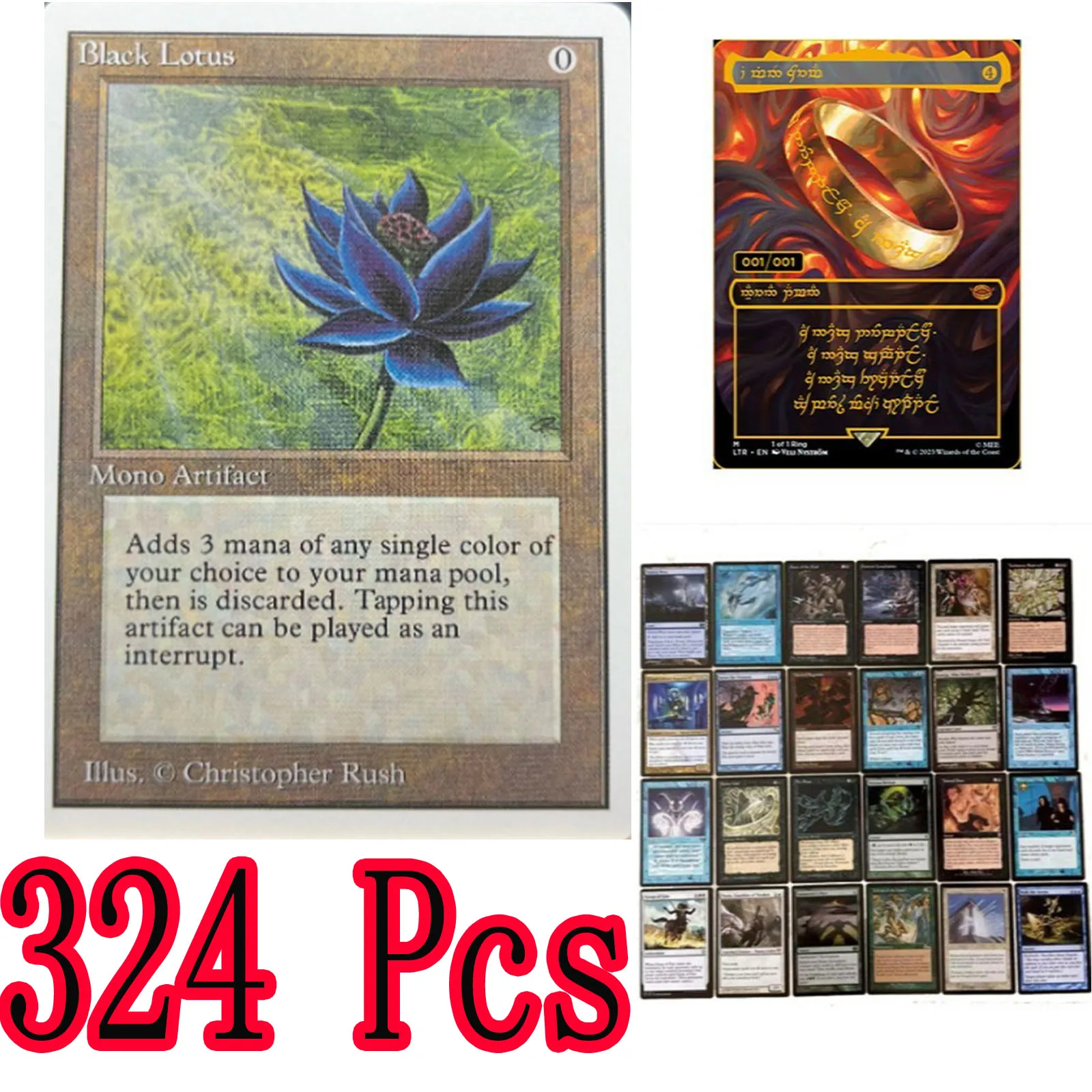 

324 шт. Black Core Magic The Gathering Cards P9 Dual Land Fetch Land Shock Lands MTG Proxy Cards
