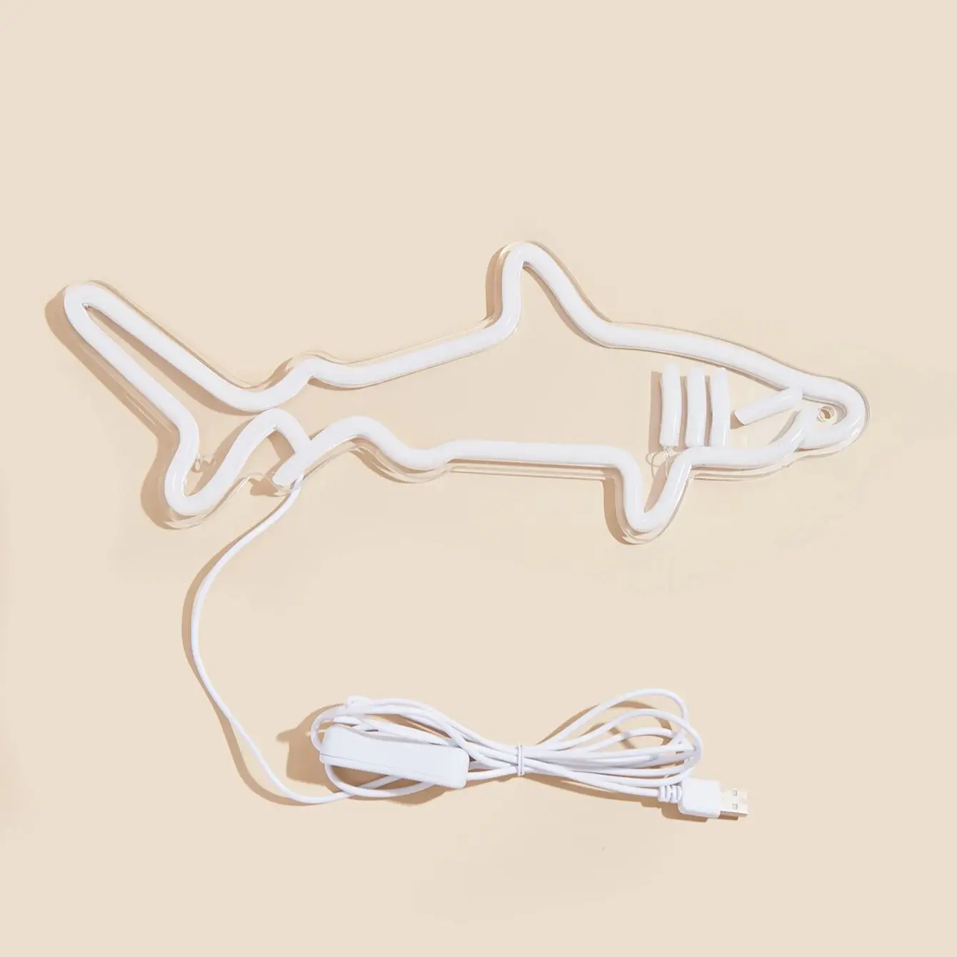 Chi-buy LED 네온 상어 USB 전원 네온 사인 야간 조명 3D 벽 예술 침실 룸 장식 램프 표지판 생일 선물