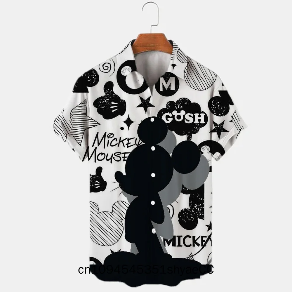 3D Printing Disney Donald Duck Mickey Mouse Floral Temperament Men's Shirt Summer Fashion Street Trend Retro Boutique Top