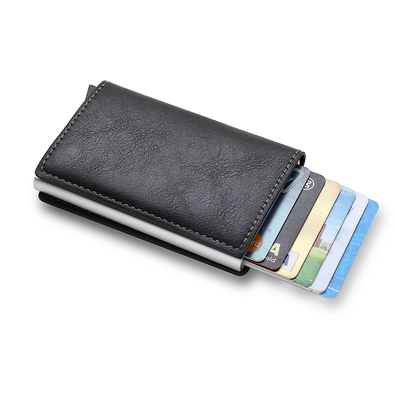 Rfid Aluminium Heren Portemonnee Kaarthouders Portemonnee Koolstofvezel Heren Zakelijk Slanke Dunne Slimme Portemonnee Creditcardhouder Hoesje Notitiehouder