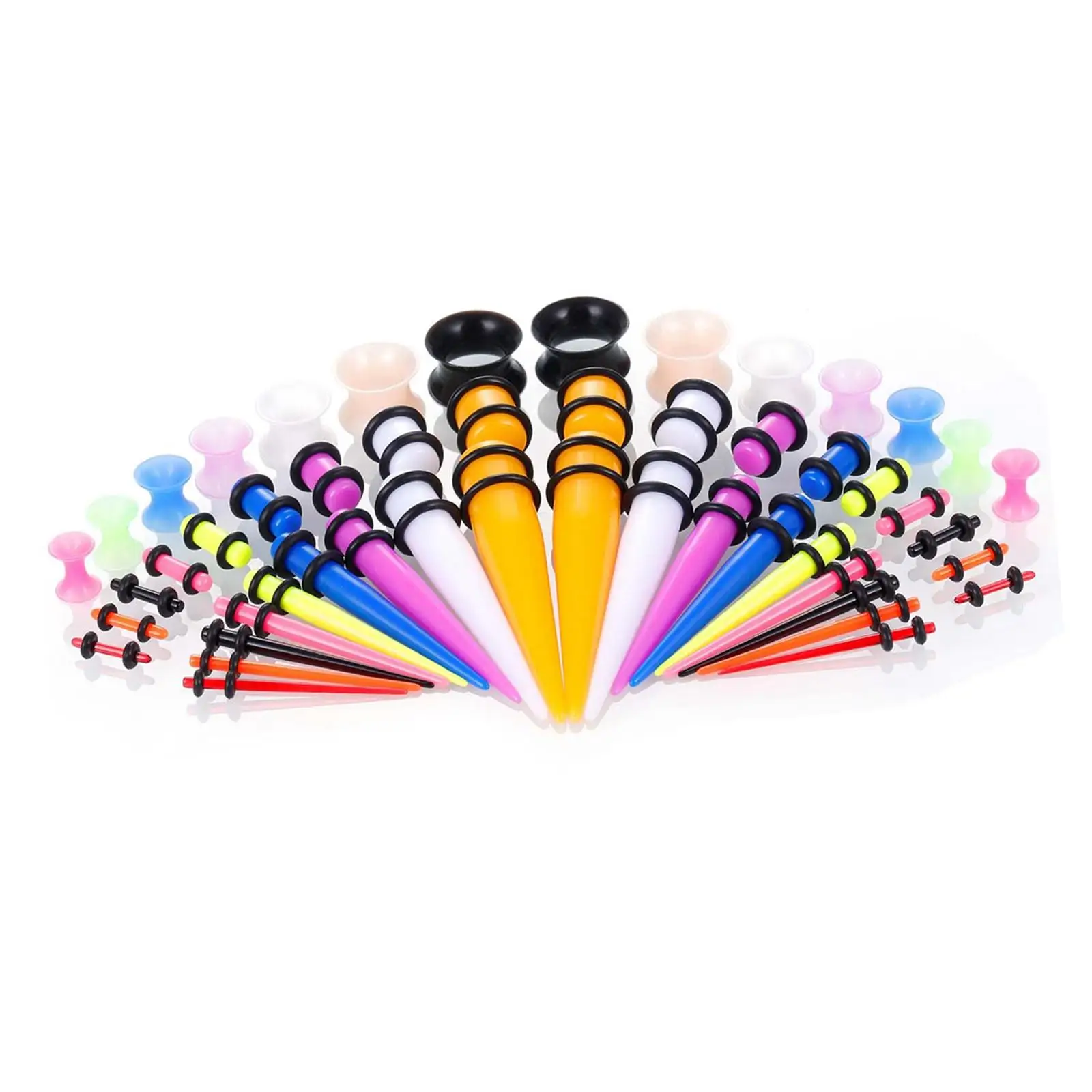 Assorted Ear Gauges Set - 50 Pieces of Acrylic Tapers and Plugs image 4