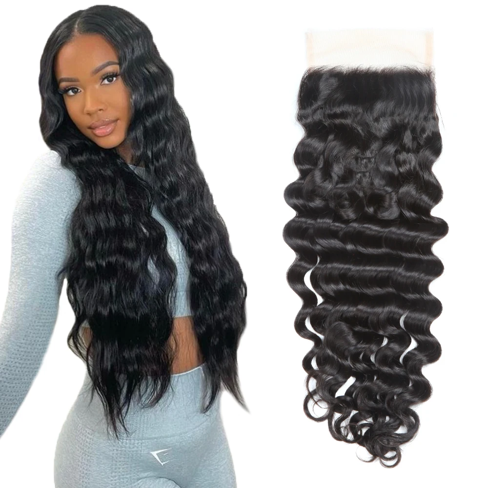 

5x5 Transparent Lace Closure Loose Wave With Super Small Knots Swiss Lace Closures Can Be Bleached Hand Tied Brazilia Hair