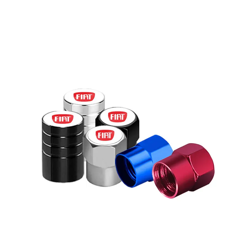 4Pcs/Set Metal Car Tire Valve Caps Auto Exterior Accessories For FIAT 500 Grande Stilo Freemont Punto Astra Bravo 500X Ducato