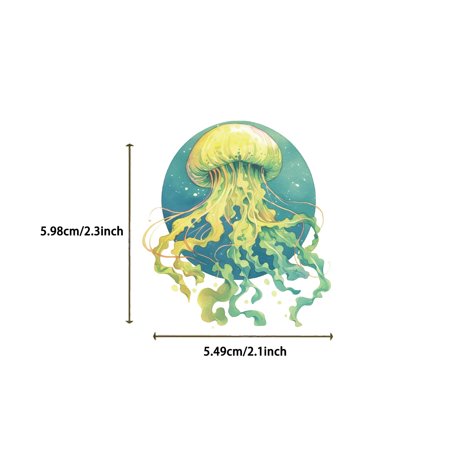 50pcs Colorful Jellyfish Waterproof PET Stickers for DIY Guitar Helmet Skateboard Luggage Water Cup Phone Case Gift Collection