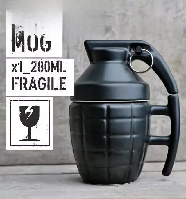 Bohong Hand grenades mug foreign trade ceramic grenade coffee cup creative grenade coffee cup water Cup Coffee shop Steel cups