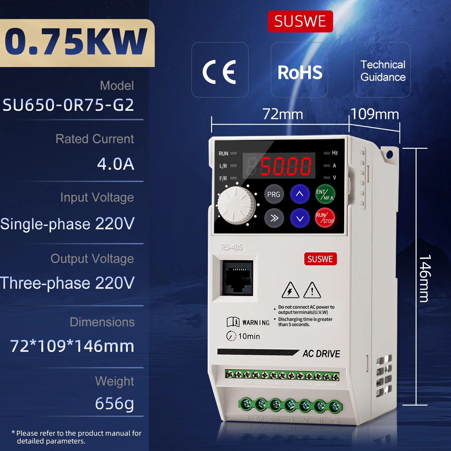 جديد SU650 0.75KW 1.5KW 2.2KW 4KW مدخل أحادي الطور ثلاث مراحل 220 فولت وحدة متكاملة/سائق السرعة/محول التردد/