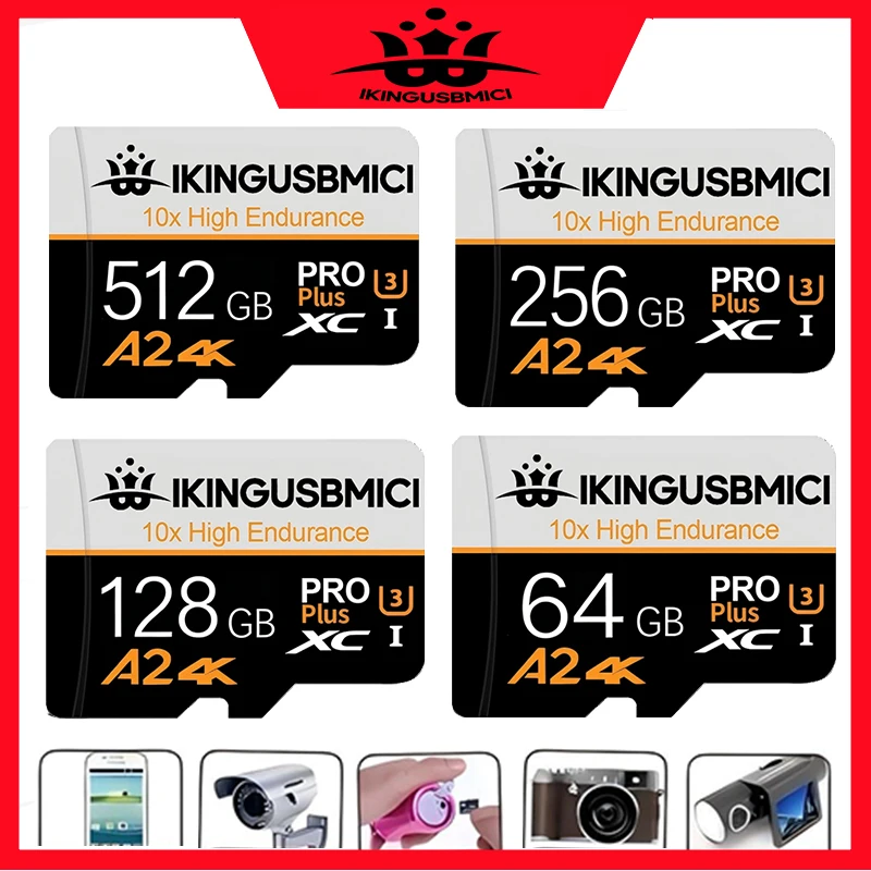 

TF Cards Micro SD Card Memory Card SD Cards 32GB 128GB 256GB Large Capacity U3 Dustproof for GoPro Driving Recorder Phone