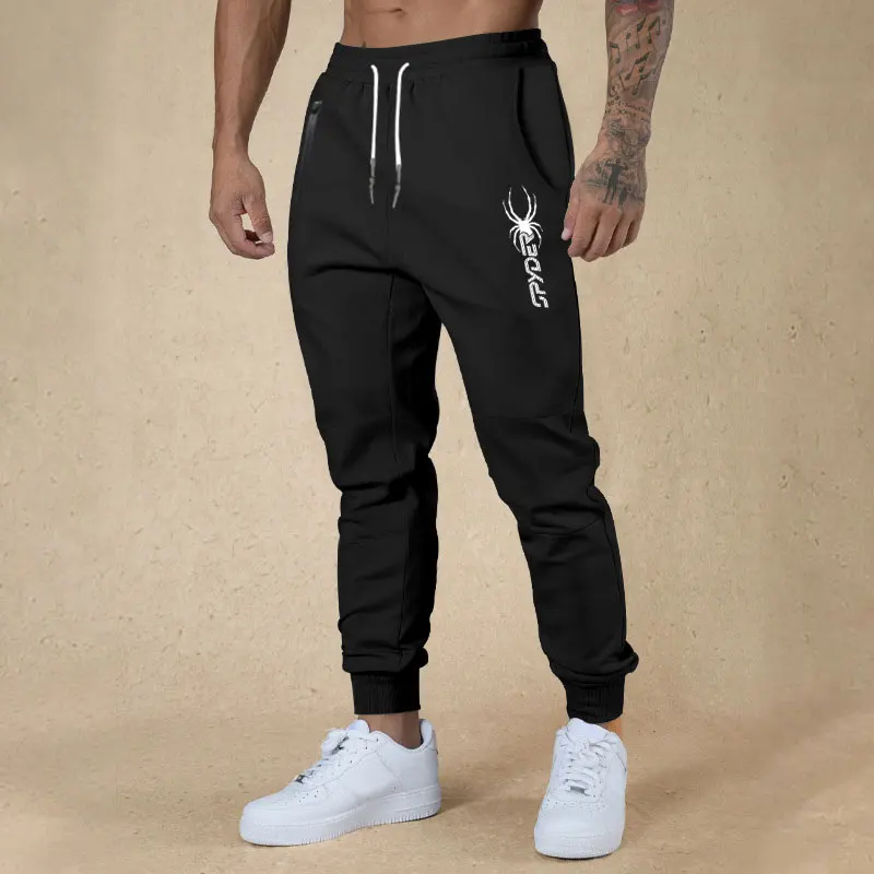 2024 Spring And Autumn New Men\'s Outdoor Sports Pants Slim-fit Version Of Drawstring Fashion Print Leisure Fitness Sports Pants